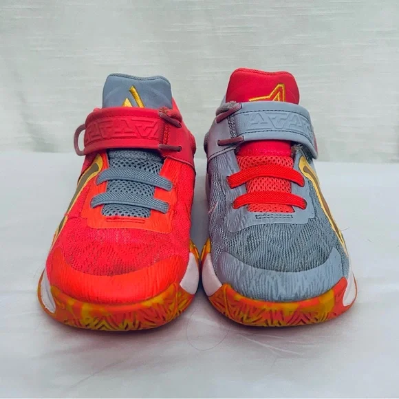 Nike Giannis Immortality 2 Kids Colorful Athletic Sneakers - Gray,Coral & Yellow - Picture 4 of 9